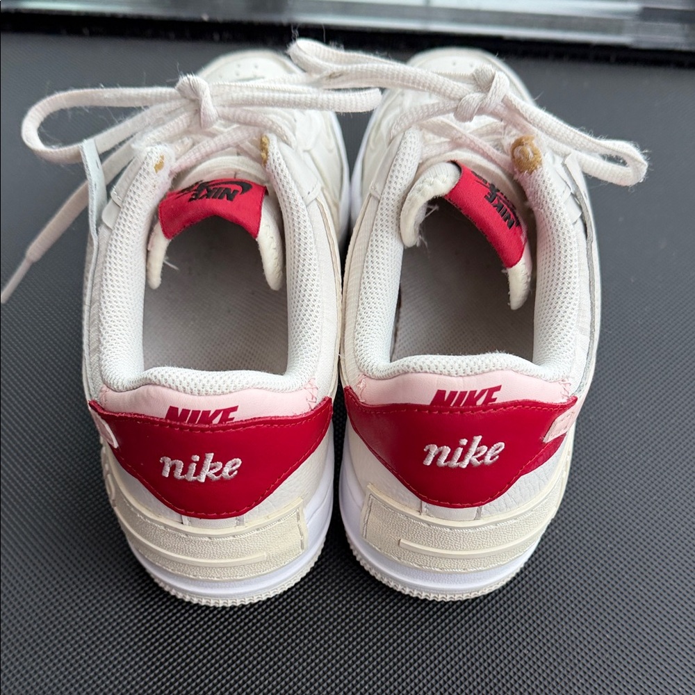 Nike AF1 Shadow Sneakers in White, Pink and Red - Picture 5 of 7